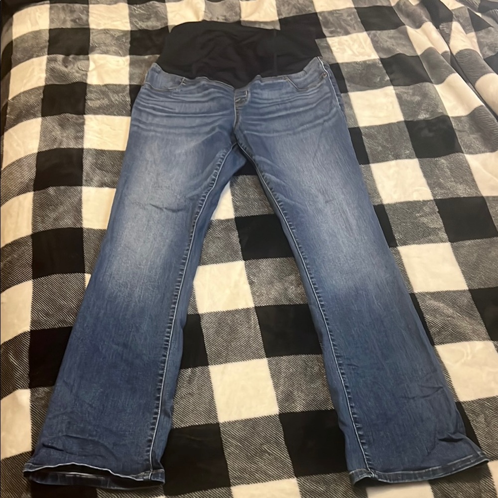 Isabel Maternity Women's Blue Skinny Bootcut Full Panel Jeans size 10